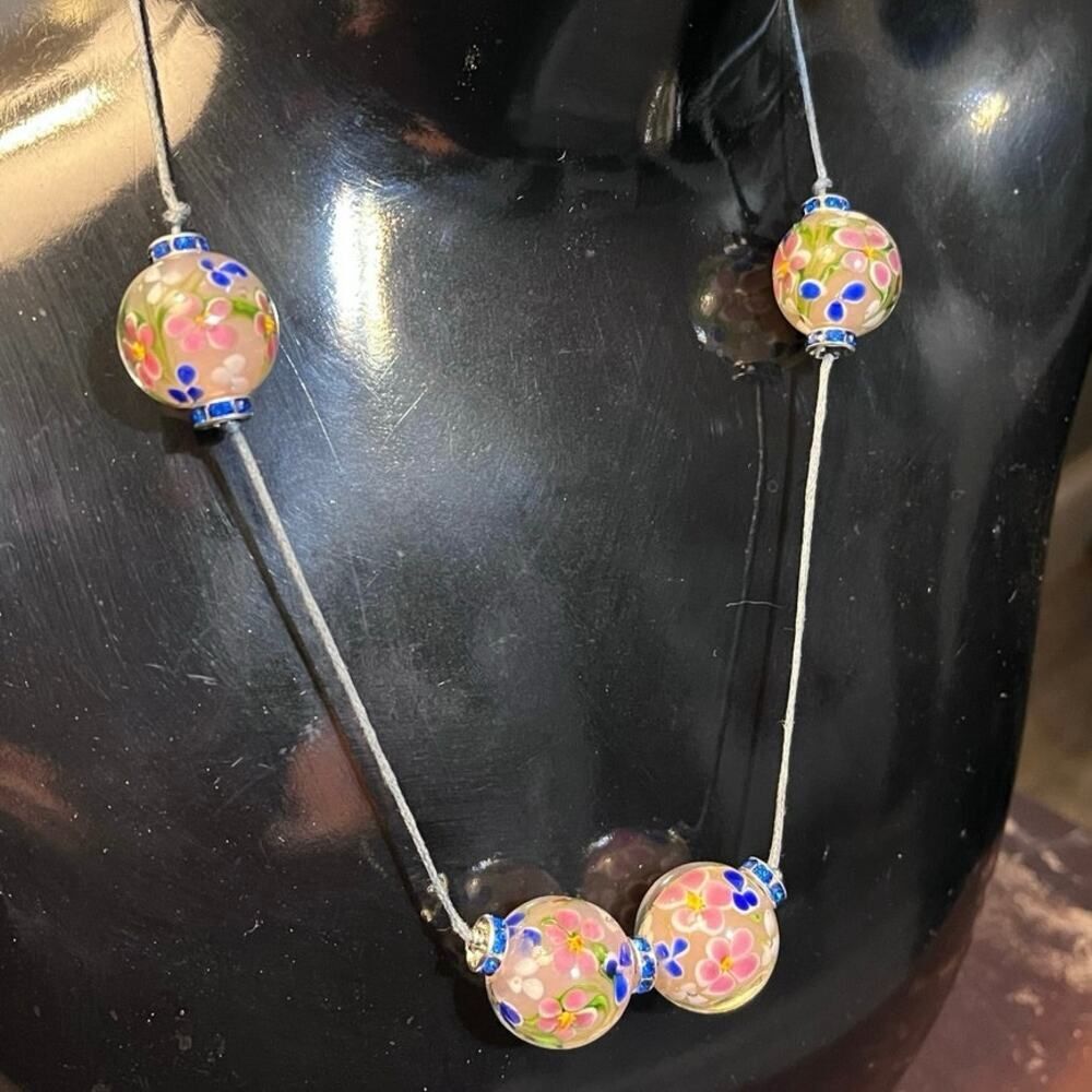 Bad Gurl Treasures Handcrafted lamp work glass bead necklace